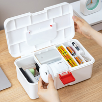 Boîte de rangement en plastique multifonctionnelle rectangulaire portable moulée par injection avec poignée pour câbles de données et accessoires 3C