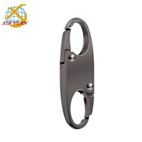 Mousqueton de sécurité en acier inoxydable avec tirette de fermeture éclair détachable, boucle en forme de 8, crochet en S, attache pour clés et ajusteur de sangle à ressort