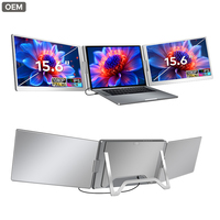 Monitor Laptop Portabel IPS Layar Lipat Tiga 15,6 Inci Full HD 360 °   Perpanjang Layar yang Dapat Diputar