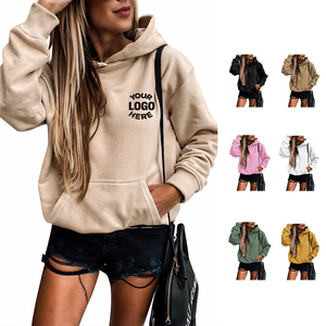 Sudaderas <span class=keywords><strong>con</strong></span> capucha informales para mujer, Jersey ligero sólido de manga larga, sudadera holgada <span class=keywords><strong>con</strong></span> bolsillo - Product Image 1