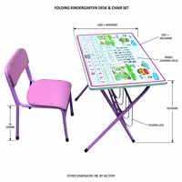 Conjunto de Mesa y Silla Plegable para Jardín de Infancia, Resistente, con Letras y Números en Árabe, para Guardería, Proyecto Escolar
