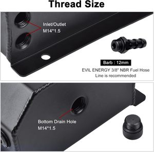 Новый универсальный для гонок, 2 л, черный Алюминиевый Газовый энергетический радиатор охлаждающей жидкости, резервуар для восстановления - Product Image 4