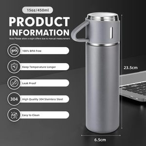 Ensemble de bouteilles d'eau de haute qualité, boîte cadeau, thermos en acier inoxydable avec tasse - Product Image 2