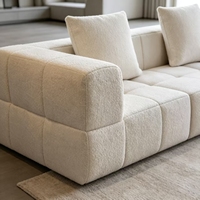 Canapé modulaire droit en mousse souple compressée sous vide, style Tofu Block, canapé compact pour petit appartement ou salon