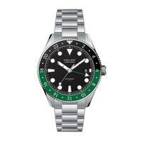 Reloj de Pulsera Chino al por Mayor, de Acero, Automático, Mecánico, para Hombre, Marcas de Lujo, con Bisel de Cerámica, GMT, para Mujer