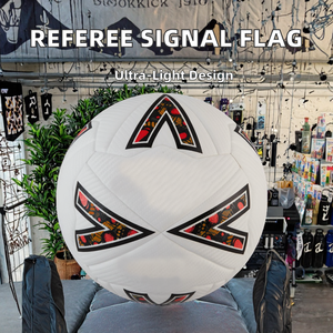 Essential PVC Football Signal Flag Classic Logo Design High Air Lightweight Mesh Bag Included for Linesman Referee Training - Product Image 2