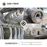 Mesin Penghancur Limbah Kabel Plastik Aceretech 500-1000kg/jam, Single Shaft, Produktivitas Tinggi, dengan Gearbox dan Kontrol PLC