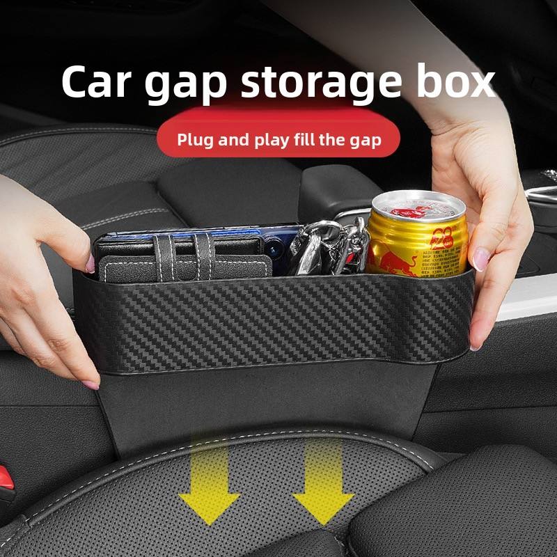 YATE YT9002 Car Console Storage Box Organizer with Side Cup Holder Seat Gap Filler