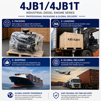 Ensemble moteur diesel complet SCDC Isuz 4JB1 4JB1T avec radiateur, 62 kW, 92 ch, 3600 tr/min, démarrage électrique pour camionnette légère.
