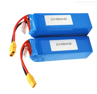 Solution de batterie personnalisée haute capacité 5000mAh 22.2V Li-ion avec connecteur XT60 pour applications de drones FPV et UAV