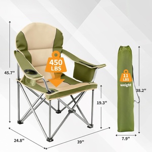 Chaise d'extérieur moderne pliable en métal avec assise rembourrée - Portable pour le camping, la plage et le jardin - Product Image 2
