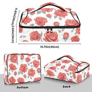 Bolsa Aislante para Bandeja de Hornear, Diseño Hawaiano Vintage, Color Rojo Intenso, con Estampado Personalizado, de Nailon Aislante, Impermeable y Ecológica - Product Image 3