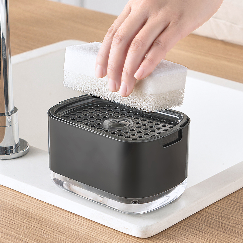 Творческий Ванная кухня дозатор для мыла коробка губки мытья держатель насос губка 2 в 1 Ручной пресс дозатор для жидкого мыла