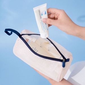 Sac de rangement pour cosmétiques de voyage en maille personnalisé, nouveau, à main, sac de plage personnalisé pour le maquillage - Product Image 5