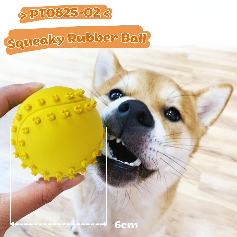 [PT0825-02] Balle en caoutchouc grinçante-Jaune