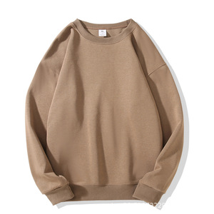 เสื้อสเวตเตอร์ใส่ได้ทั้งชายและหญิงสำหรับใส่วิ่งแบบสวมหัวคอกลมผ้ากำมะหยี่สีเรียบย้อมสี - Product Image 6