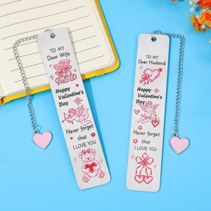 Marque-page Saint-Valentin en forme de cœur Cupidon, pour déclaration d'amour, couple amoureux, mari et femme, souvenir de mariage romantique, cadeau - Product Image 5