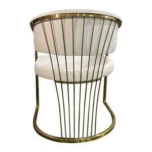 Chaise de salle à manger en velours noir, blanc et gris en acier inoxydable doré, fauteuil pour salon de manucure, bar de beauté, événement, mariage - Product Image 5