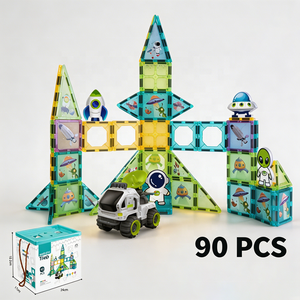 Tuiles magnétiques pour fenêtre sur le thème <span class=keywords><strong>de</strong></span> l'espace, blocs <span class=keywords><strong>de</strong></span> <span class=keywords><strong>construction</strong></span> <span class=keywords><strong>de</strong></span> 7,5 cm, jouet éducatif STEM, apprentissage créatif DIY, vente en gros avec boîte <span class=keywords><strong>de</strong></span> rangement - Product Image 4