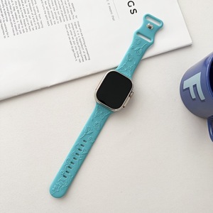 Bracelet de montre en silicone souple avec motif <span class=keywords><strong>papillon</strong></span> et rose en relief, compatible avec Apple Watch Series 11 10 9 8 Ultra, bracelet sport - Product Image 5