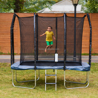 Trampoline rectangulaire d'extérieur Zoshine de haute qualité 5x7 pieds avec filet de sécurité pour enfants, construction robuste en PVC et plastique