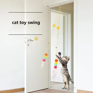 סימולציה זחל חתול צעצוע חתול לגרד חבל עכבר מצחיק עצמי-היי אינטראקטיבי צעצוע נשלף תליית דלת סוג ציוד לחיות מחמד