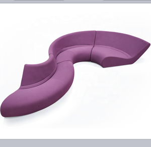 डिजाइन के आकार के गहरे बैंगनी रंग के आधुनिक सोफे सेट फर्नीचर होटल लॉबी वावे लाउंज बैठने के लिए - Product Image 2