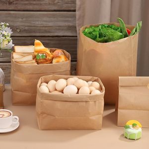 Đáy vuông mua sắm bánh sandwich thực phẩm cấp bao bì túi không thấm mỡ dùng một lần nướng Takeaway túi giấy - Product Image 3