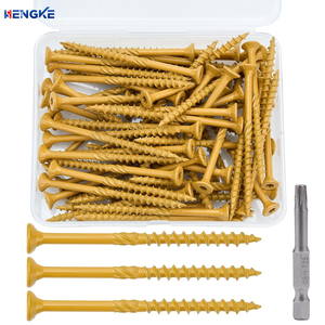 # 8 # 9 # <span class=keywords><strong>Vis</strong></span> à bois à double fraisage Torx T25, revêtement céramique jaune, type 17 points, pour clôture en bois traité ACQ, lot de 10 - Product Image 1
