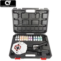 Kit de Engarzadora de Mangueras de A/C FS-7842 Herramienta de Crimpado para Mangueras de AC Manual Portátil Hidráulica para Reparación de Automóviles