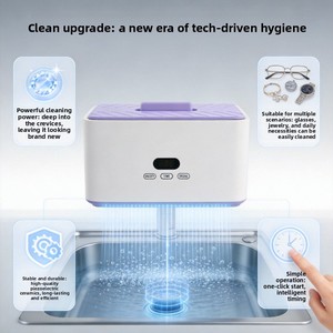 Les fabricants fournissent une machine de nettoyage à ultrasons alimentée par courant alternatif 45 kHz pour usage domestique, pour nettoyer les petites lunettes, les montres, les appareils dentaires, réservoir de 1 L - Product Image 2