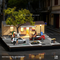 Scène architecturale miniature à l'échelle 1:64, parking de café-galerie Guling de Nanjing, pour voiture miniature en métal 1/64, diorama avec figurines