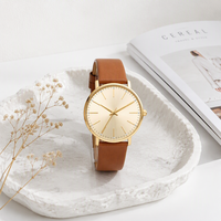Montre-bracelet de luxe personnalisée OEM pour femme, en cuir, mouvement japonais, boîtier en alliage, étanche 3 ATM, vente en gros d'usine