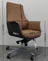Chaise de bureau exécutive ergonomique à dossier haut en cuir PU, inclinable, avec base en aluminium pivotante, pour bureau de direction, ordinateur, siège de PDG