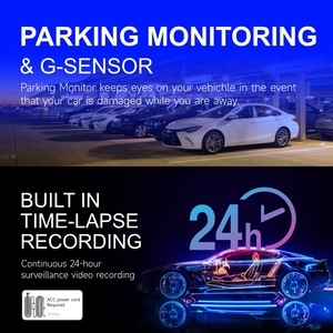 Cámara de Visión Trasera para Espejo Retrovisor con Pantalla Táctil IPS de 10 Pulgadas y 1080p, Doble Lente, Visión Nocturna, Carplay y Control por Aplicación - Product Image 3