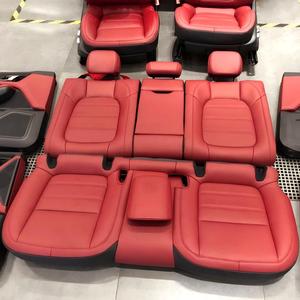 Pour Porsche Panamera, housse de siège en cuir de luxe, revêtement complet de l'intérieur de la voiture en cuir pour Porsche Panamera 970 971, couleur <span class=keywords><strong>orange</strong></span> - Product Image 3