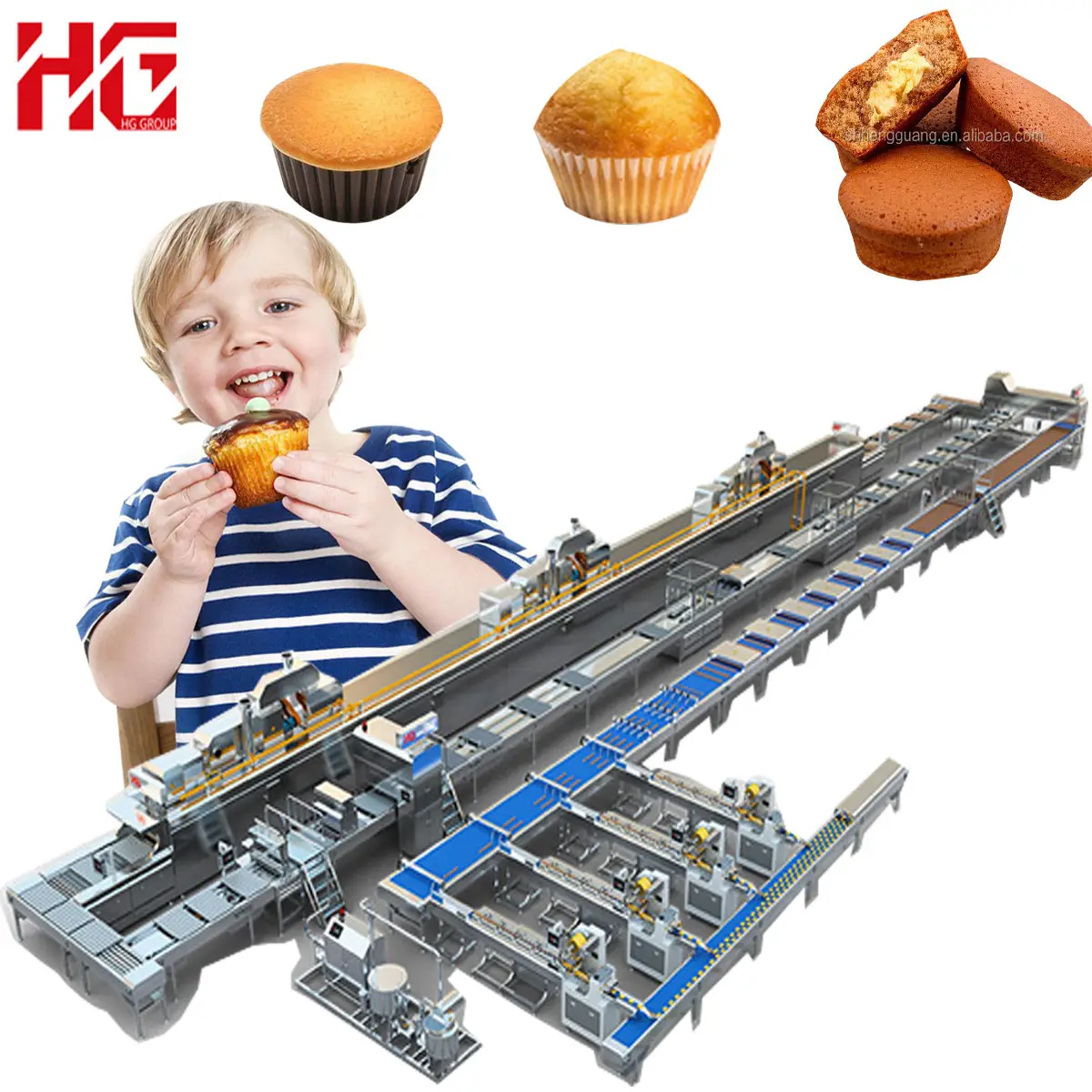 Tunneloven Ontketenen Automatiseringsprijs Van Cakemachine Vla Cake Maken Machine Automatische Cup Cake Muffin Making Machine