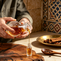 Flacon diffuseur d'arômes transparent de 50 ml, style arabe de Dubaï, pour huile de parfum Attar Oud, bouteilles en verre de présentation