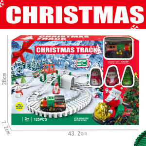 Tren de Navidad eléctrico, juego de pista de coche con ranura, juguetes para niños, construcción de <span class=keywords><strong>ferrocarril</strong></span> con figuras - Product Image 2