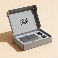 Boîte d'expédition en carton ondulé blanc de haute qualité avec logo personnalisé et insert en mousse, emballage haut de gamme pour ordinateurs portables et appareils électroniques