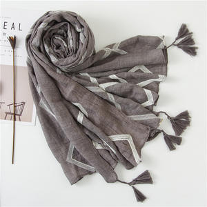 <span class=keywords><strong>Scialle</strong></span> in cotone viscosa estivo <span class=keywords><strong>scialle</strong></span> alla moda da donna morbido lungo ricamato in Pashmina <span class=keywords><strong>con</strong></span> <span class=keywords><strong>frange</strong></span> - Product Image 2
