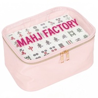 Élégant étui brodé portable pour 166 tuiles de Mahjong américain, accessoires, sac à fermeture éclair pour la maison, les voyages, les fêtes et les tournois