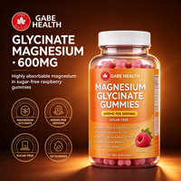 Gummies de glycinate de magnésium OEM Private Label 60 mg sans sucre, saveur framboise, 120 unités, pour l'humeur, la relaxation et le calme chez l'adulte, personnalisables