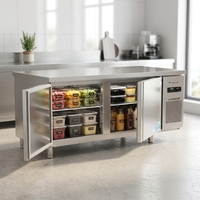 Plan de travail réfrigéré multifonctionnel en acier inoxydable, congélateur, table de préparation alimentaire commerciale pour hôtel, restaurant, cuisine