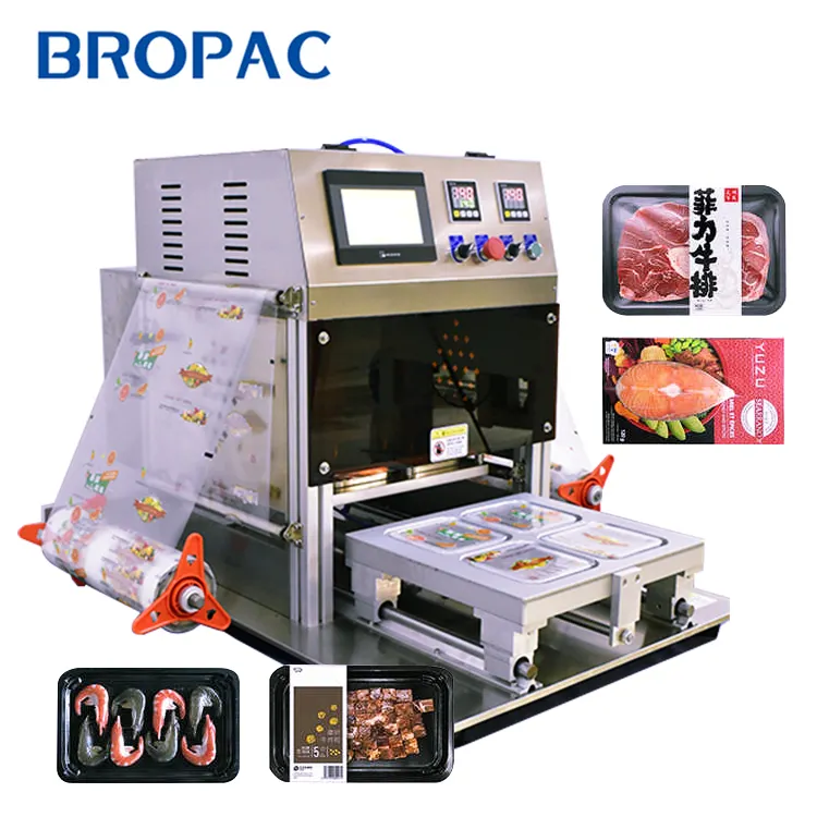 FRG2001Y, машина для упаковки пищевых продуктов, герметизирующие машины, пищевые лотки, машина для запечатывания лотков