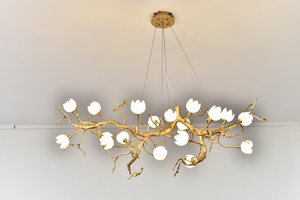 <span class=keywords><strong>Lustre</strong></span> <span class=keywords><strong>en</strong></span> cuivre et laiton populaire MEEROSEE, style branche d'arbre linéaire, éclairage décoratif, luminaire suspendu <span class=keywords><strong>en</strong></span> forme de <span class=keywords><strong>fleur</strong></span>, MD86928 - Product Image 2
