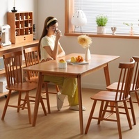 Ensemble de table et de chaises à manger pliantes et extensibles en bois massif de style japonais moderne pour les petites maisons, meubles de salle à manger