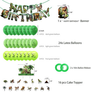 Lindo Banner de Dinosaurios para Fiesta, Decoración de Dibujos Animados con Globos de Dinosaurios, Tema de Cumpleaños de Selva y Safari, Banner de Dinosaurios para Niños K0012 - Product Image 2