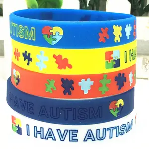 I Have Autism Vòng Đeo Tay Silicon Vòng Đeo Tay Cao Su Nhận Thức Cảnh Báo Y Tế