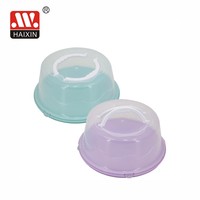Haixing – serveur de gâteaux ronds en plastique transparent, boîte à gâteaux avec poignée